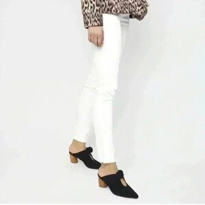 Bernardo Finley Suede Knot Wood Block Heel Mules Black